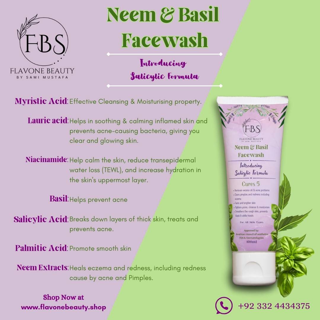 Neem & Basil Facewash | With Salicylic Acid Formulation💚💜