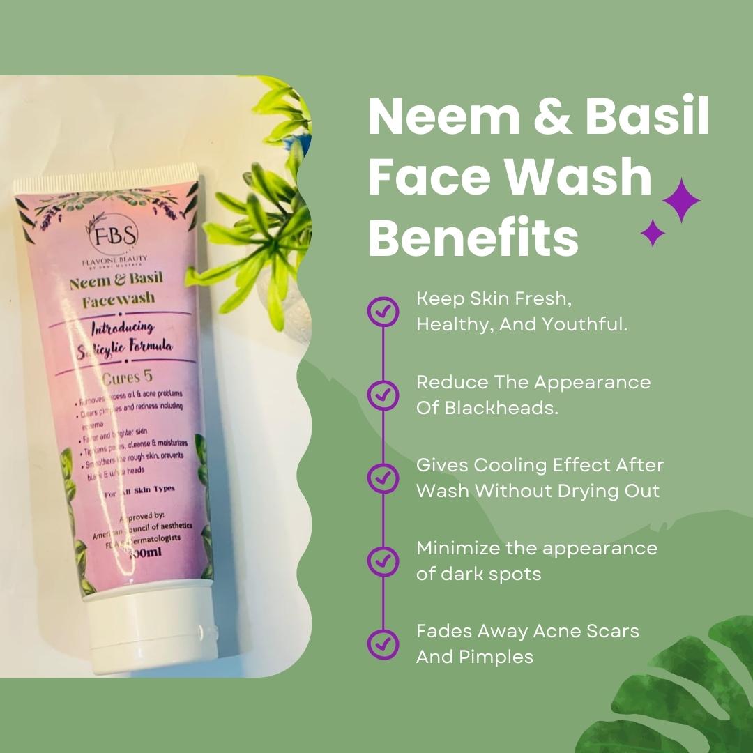 Neem & Basil Facewash | With Salicylic Acid Formulation💚💜