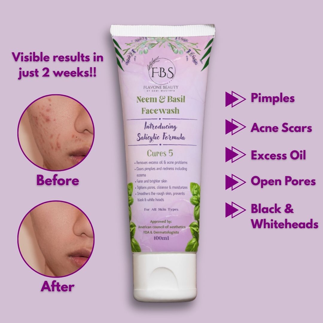 Neem & Basil Facewash | With Salicylic Acid Formulation💚💜