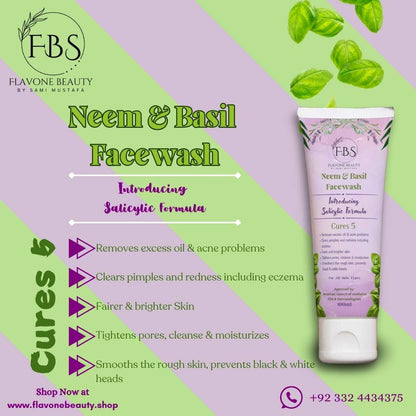 Neem & Basil Facewash | With Salicylic Acid Formulation💚💜